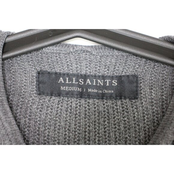 Allsaints Mens Medium Metz Textured Knit Full Zip Cardigan N1357 - Picture 3 of 6